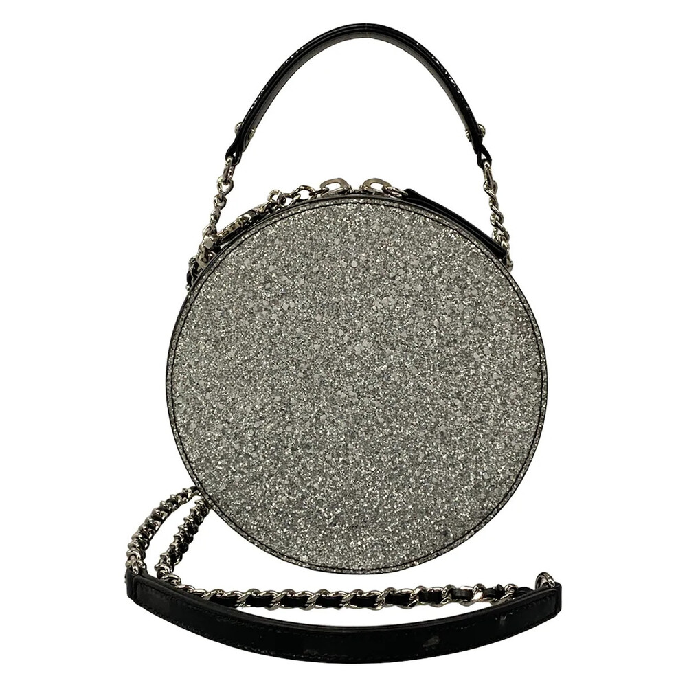 Chanel Silver Black Patent Leather #305339C20B